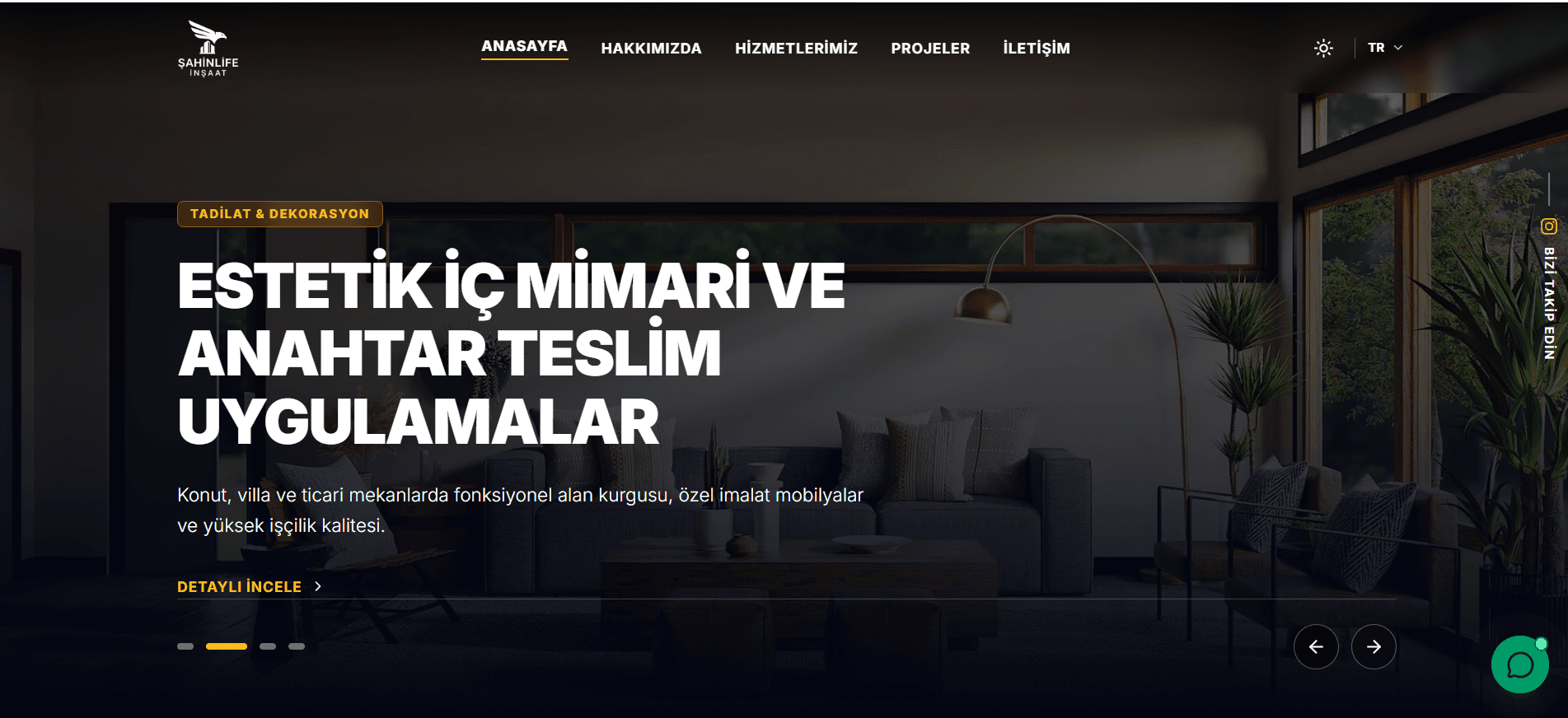 Şahinlife İnşaat Kurumsal Web Platformu görsel 1